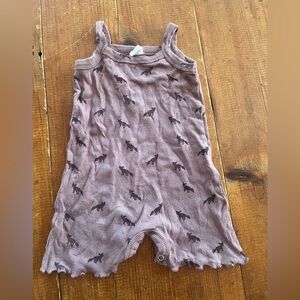 Kate Quinn strap romper skinny rib foxes 3-6m